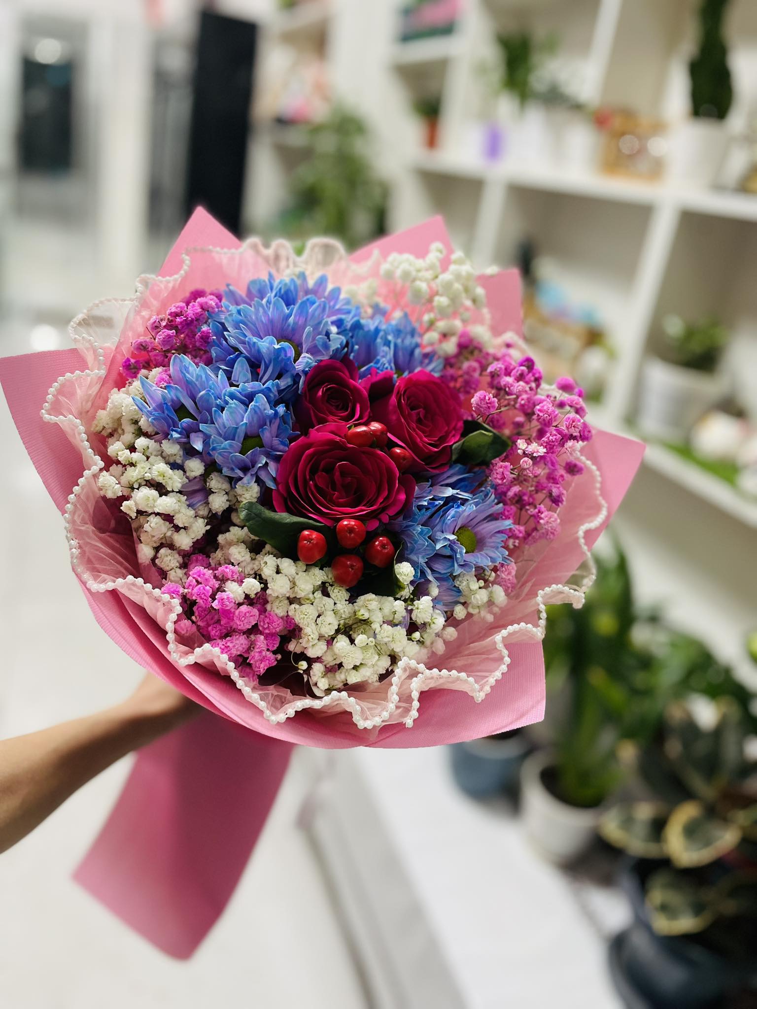 Қызғылт бақша букеті